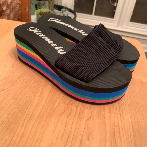 Urban Outfitters🌈Platform Wedge Sandals - Picture 4 of 8